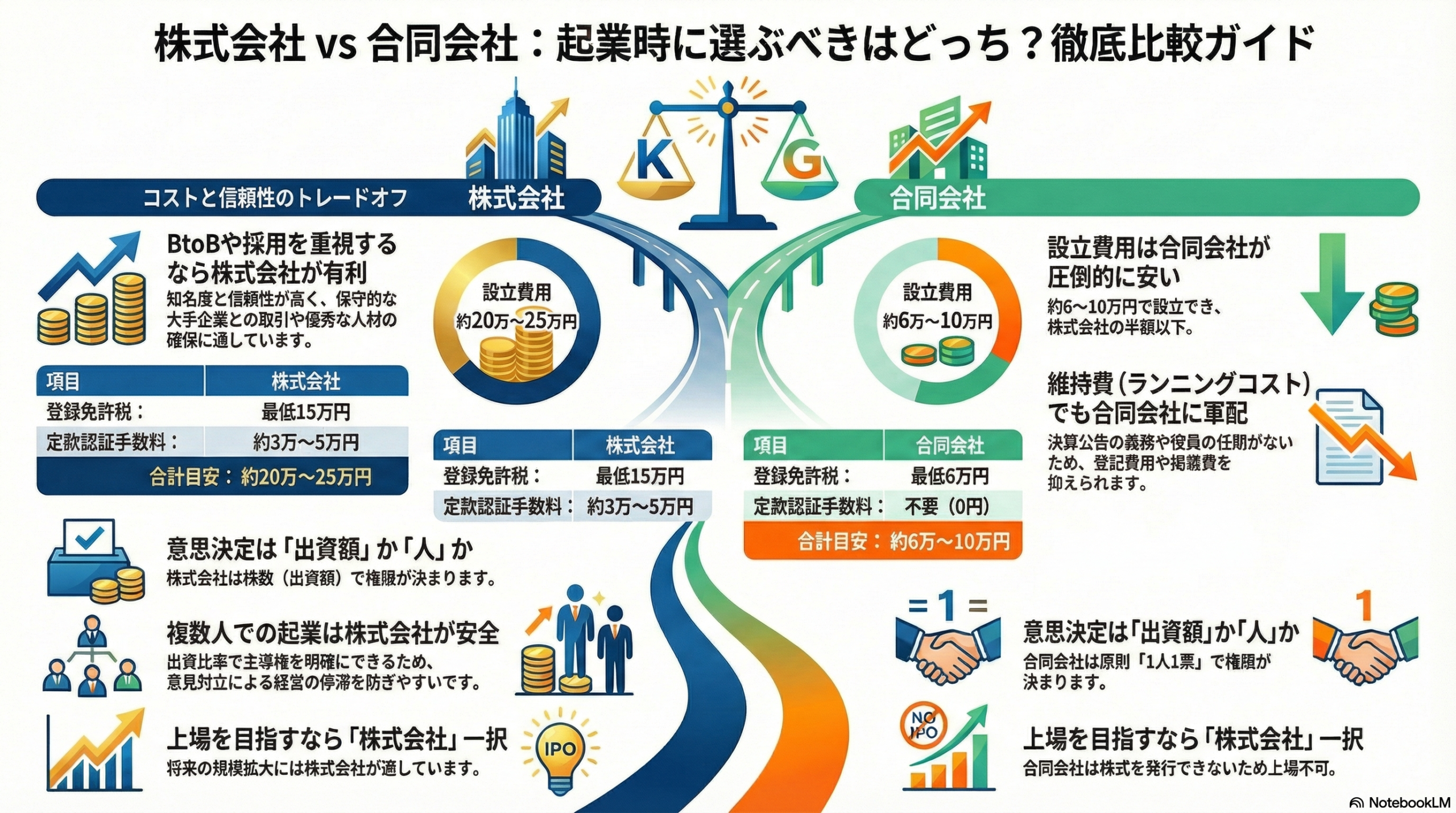 株式会社vs合同会社！設立費用・信用度・将来性でどっちを選ぶ